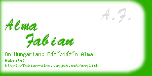 alma fabian business card